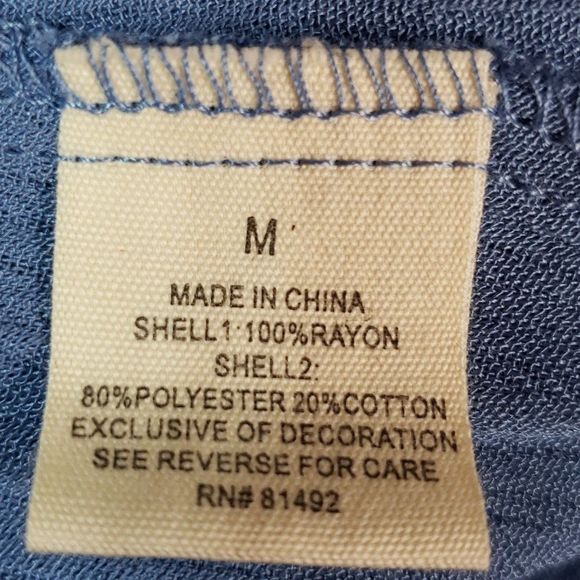 Indigo Thread Co lace upper bodice and bottom 2 inch blue polyester wrap, sz M - Picture 6 of 7